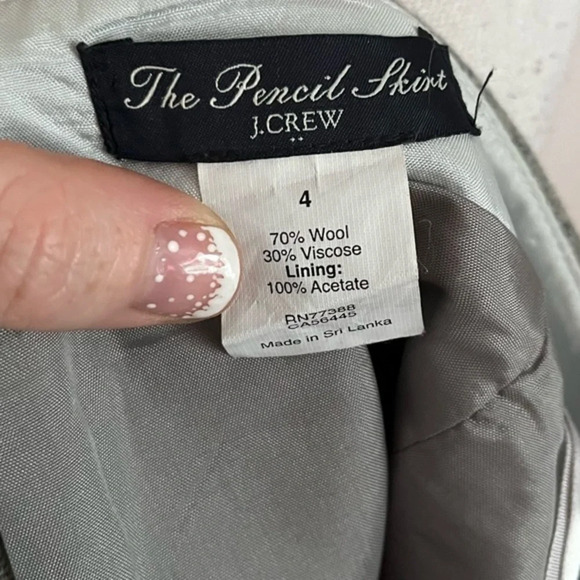 J. Crew • Grey Wool The Pencil Skirt - Picture 6 of 7